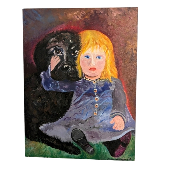 Jennifer Eve American Artist. Oil painting on canvas "Olivia and Charlie" - Picture 2 of 16